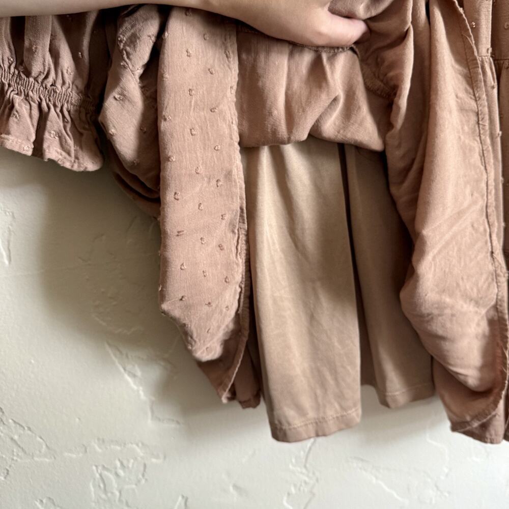 Anthropologie By the River Size Large Dress - Tan Brown Tiered Eyelet Buttoned - Picture 8 of 10